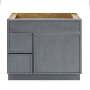 36 in. W. x 21 in. D x 32.5 in. H 2-Left Drawers Bath Vanity Cabinet without Top in Smoky Gray