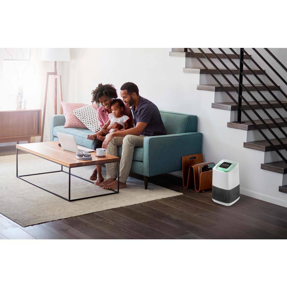 575 sq ft White and Gray HEPA Air Purifier with Odor Control