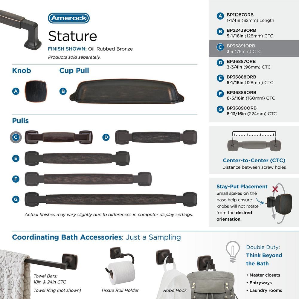 Oil-Rubbed Bronze 3 inch Bar Cabinet Pull with Mounting Hardware