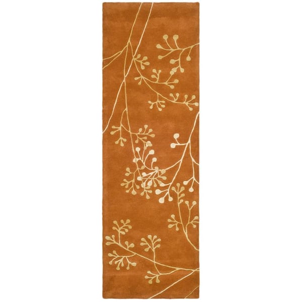 SAFAVIEH Soho Rust 3 ft. x 10 ft. Floral Runner Rug
