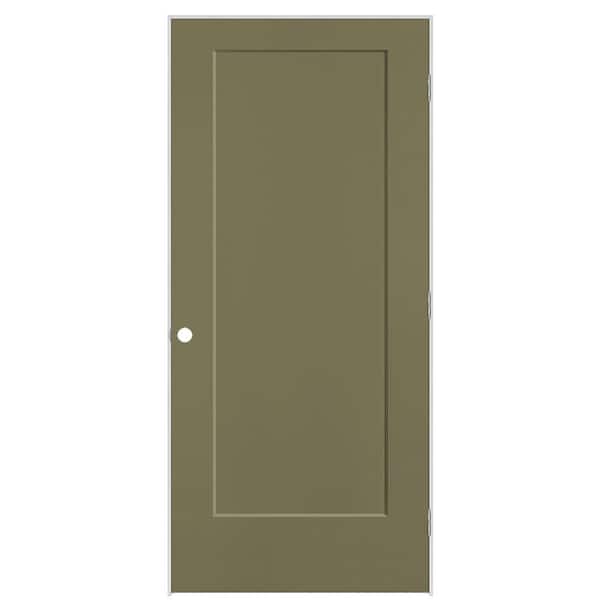 36 in. x 80 in. 1-Panel Lincoln Park Left-Hand Hollow Core Truly Olive Molded Composite Single Prehung Interior Door