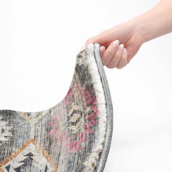 Dream Shag Premium Machine Washable Abstract ADS836 Gray 8 ft. x 10 ft. Area Rug