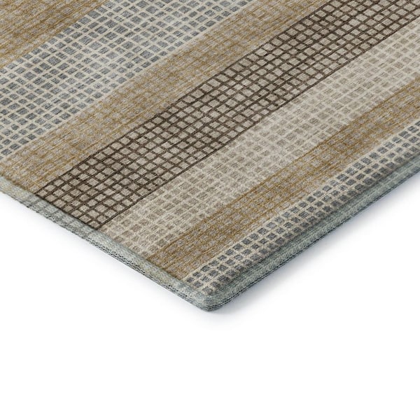 Mayfield Premium Machine Washable Abstract AMF2008 Beige 5 ft. x 7 ft. 6 in. Area Rug