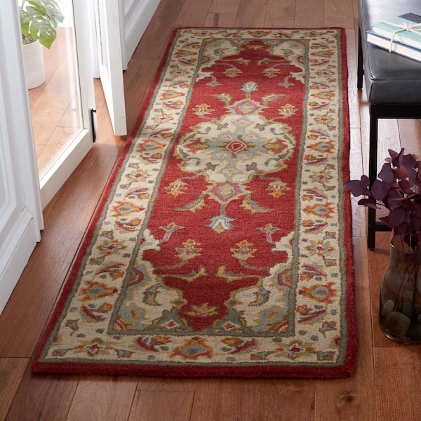 Antiquity 2 ft. x 8 ft. Red/Gray Traditional Medallion Runner Rug