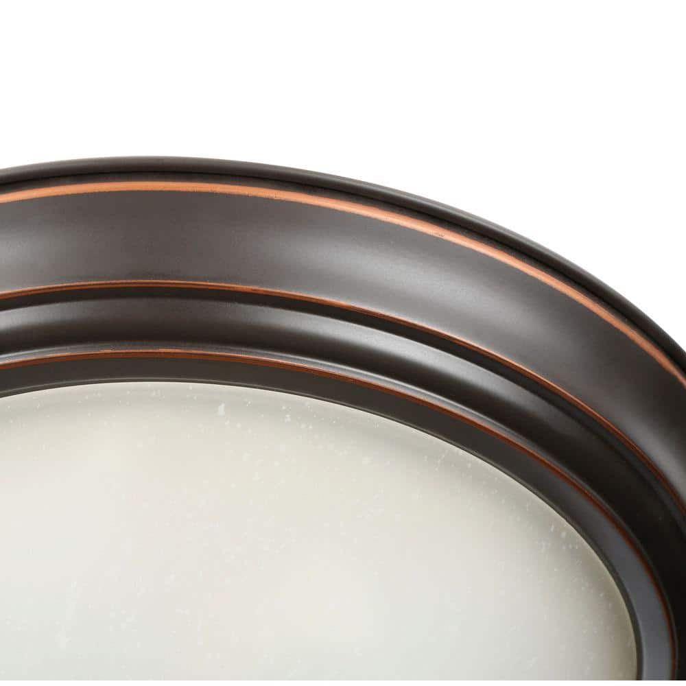 13 in. Oil Rubbed Bronze Dome Flush Mount with Stained Glass Shade