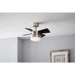 Metarie II 24 in. Indoor Brushed Nickel Ceiling Fan with Light