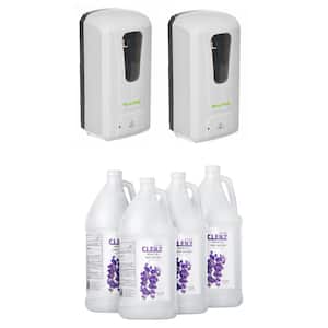 40 oz. Wall Mount Automatic Commercial Hand Sanitizer Dispenser with 1 Gal. Lavender Gel Sanitizer Case of 4 (2-Pack)