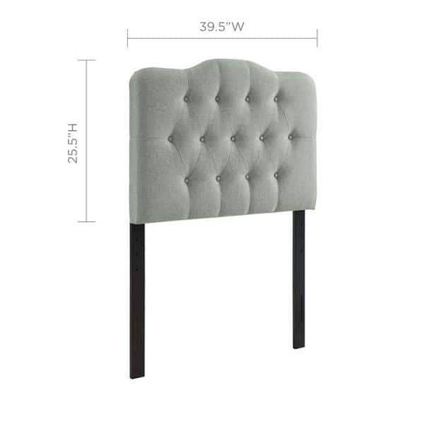 Gray Tufted Linen Upholstered Twin Headboard