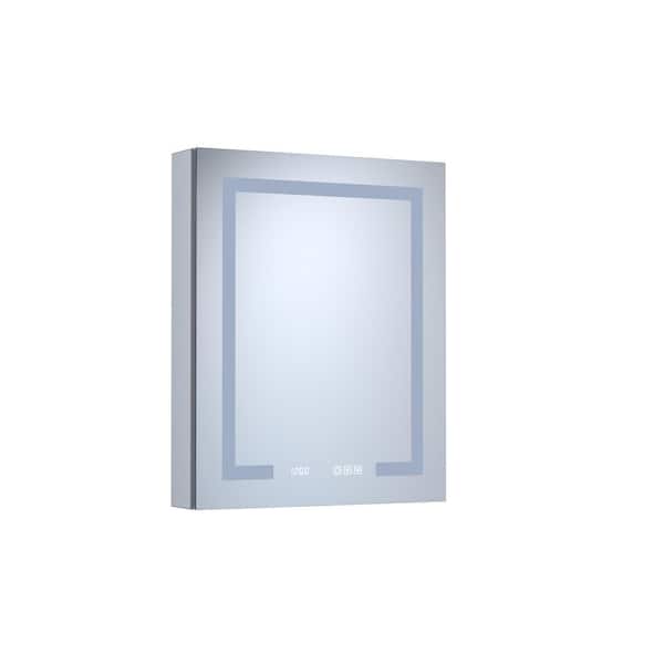 24 in. W x 30 in. H Rectangular Aluminum Alloy Medicine Cabinet with Mirror