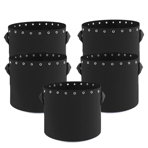 Large Black Fabric Indoor/Outdoor Planter (14 in. W x 12 in. H) 5-Pack