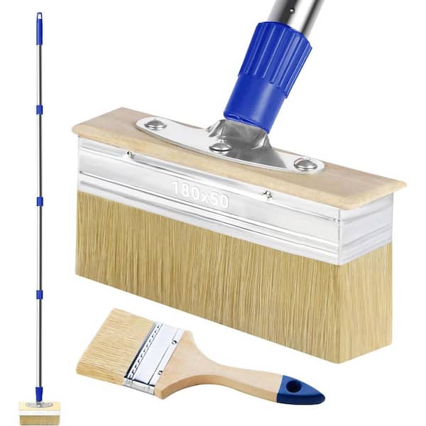 7 Deck Stain Brush Applicator with 60 Telescopic Handle and 3 Paint Brush for Woodstains Oils Decking Fence