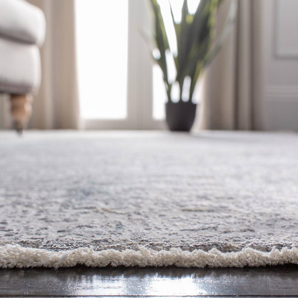 Gray Hand-Knotted Wool and Viscose Area Rug