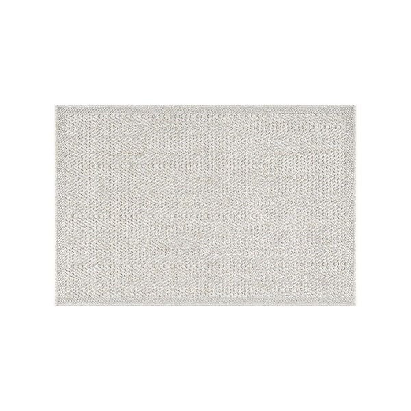 Odyssey White 2 ft. x 3 ft. Striped Chevron Easy Jute Washable Modern Indoor Outdoor Area Rug