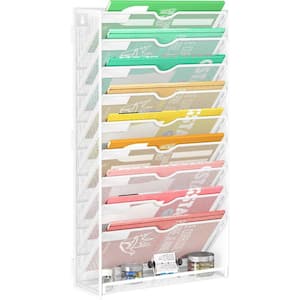 10-Tier Wall-Mounted Magazine Rack-Vertical Mail & Document Holder