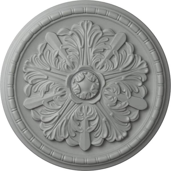 Ekena Millwork 17-1/8" x 1-1/2" Washington Urethane Ceiling Medallion (Fits Canopies upto 2-7/8"), Primed White