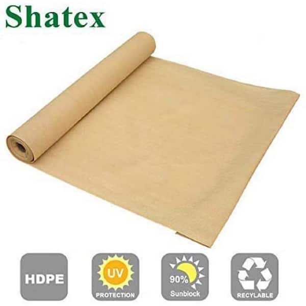 Shatex 90% Sunblock Shade Cloth Cover with Clips for Plants Pergola Porch 6 ft. x 8 ft., Beige