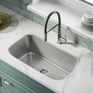 Toulouse Stainless Steel 31 in. Single Bowl Undermount Kitchen Sink