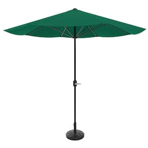 9 ft. Steel Market Patio Umbrella in Hunter Green