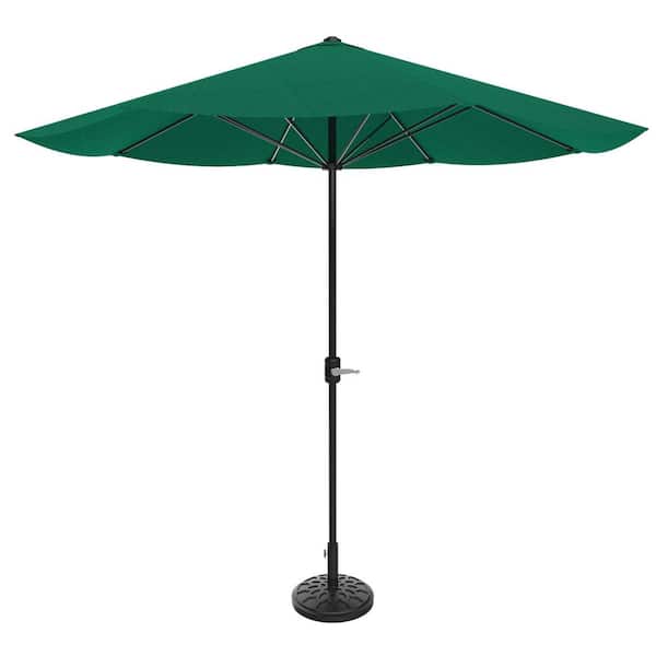 Pure Garden 9 ft. Steel Market Patio Umbrella in Hunter Green