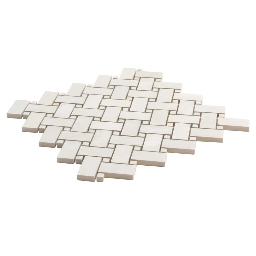 Splendor 11.81'' Matte White Porcelain Mosaic Tile Sheet