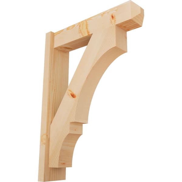 Ekena Millwork 6 in. x 30 in. x 22 in. Douglas Fir Balboa Craftsman Smooth Outlooker