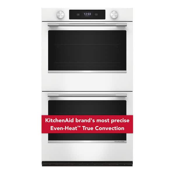 30 in. Double Electric Wall Oven with True Convection Self-Cleaning in White