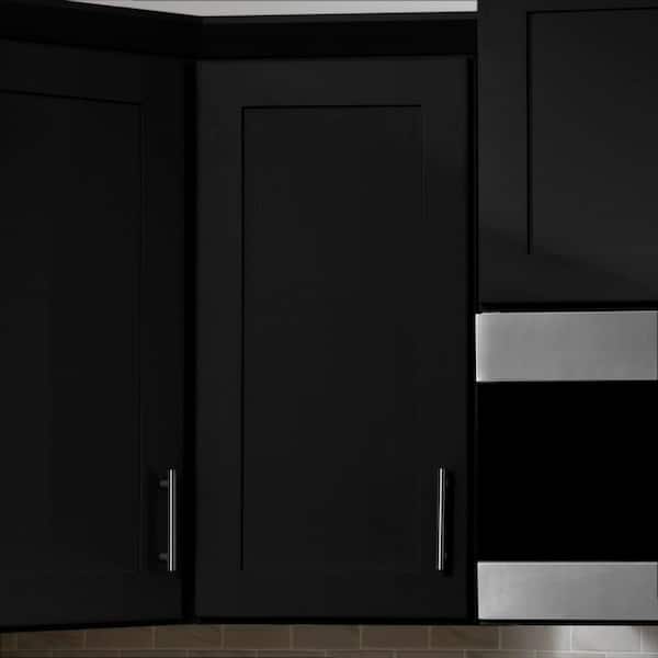 Avondale 15 in. W x 12 in. D x 30 in. H Ready to Assemble Plywood Shaker Wall Kitchen Cabinet in Raven Black