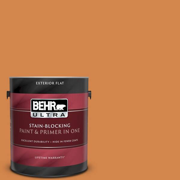 BEHR ULTRA 1 gal. #UL120-10 Flaming Torch Flat Exterior Paint and Primer in One