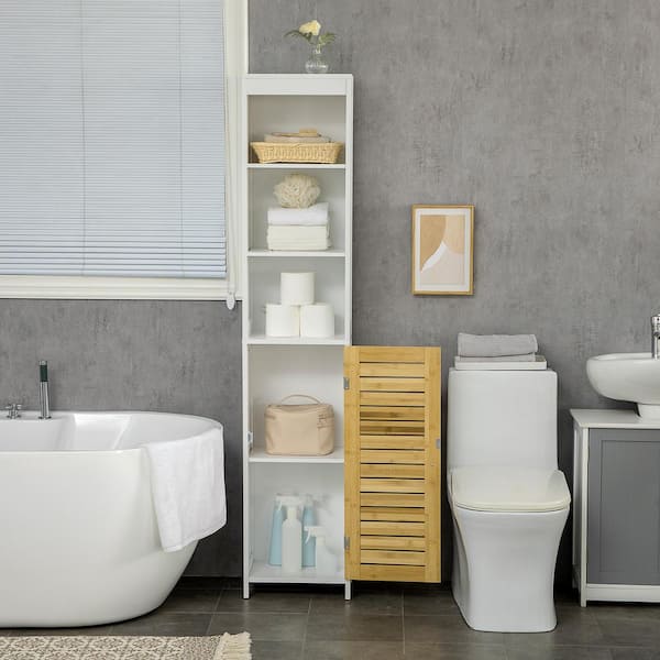 kleankin Slim Bathroom Cabinet, Freestanding Toilet Paper Storage with –  ShopEZ USA