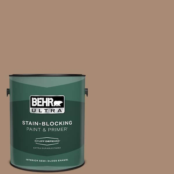 BEHR ULTRA 1 gal. #N240-5 Rodeo Tan Extra Durable Semi-Gloss Enamel Interior Paint & Primer