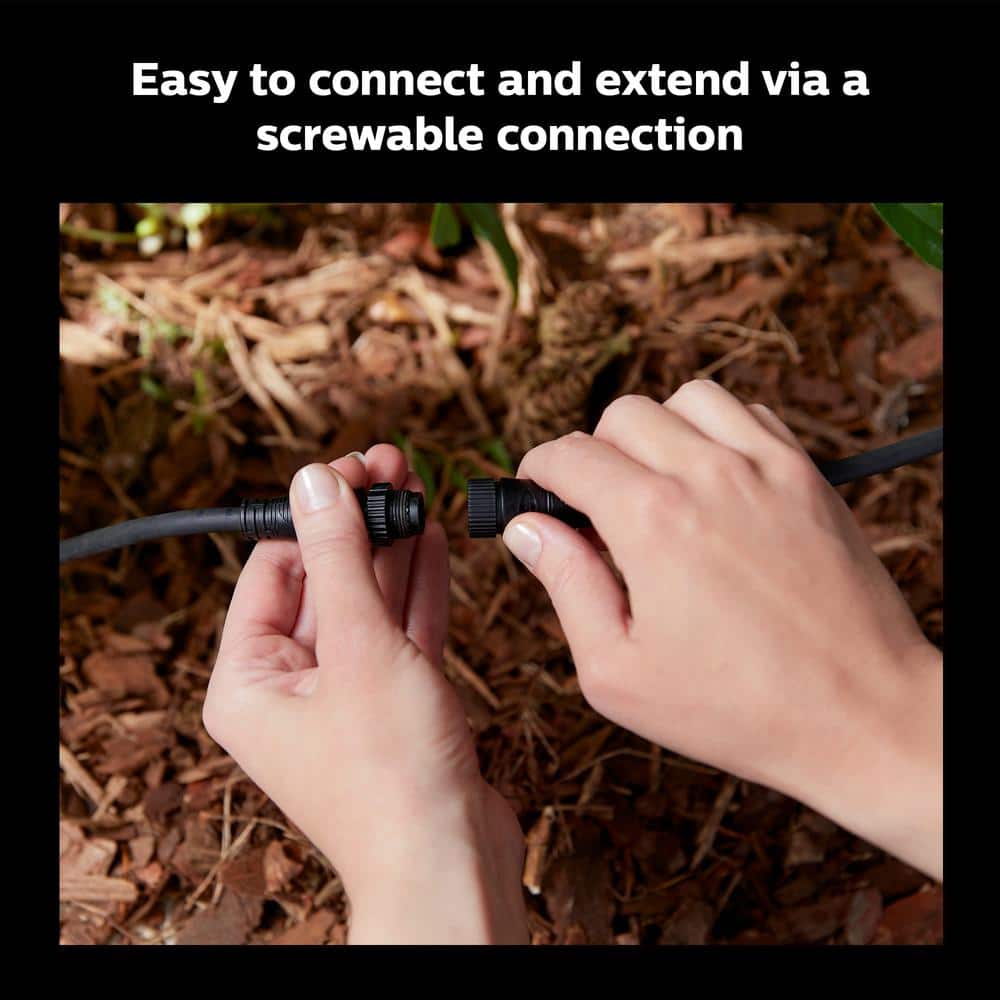16.4 ft Black Weatherproof Outdoor Power Extension Cable