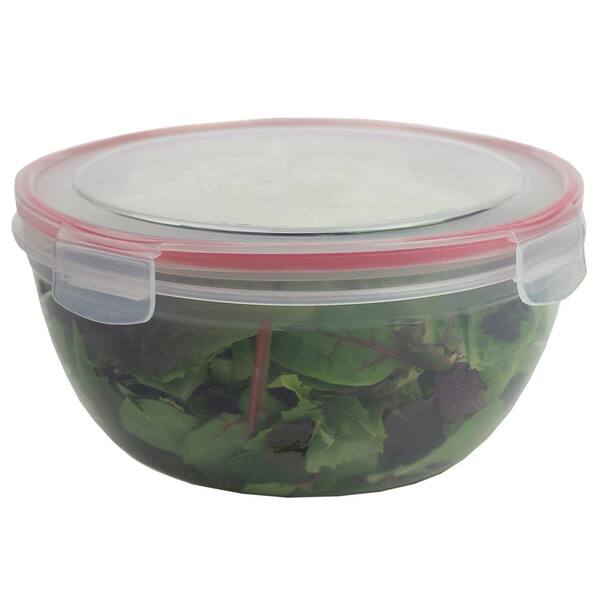 10 Piece Locking Round Plastic Food Storage Containers With Snap On Lids Red Hdc55016 The Home Depot 10 Piece Locking Round Plastic Food, Round Plastic Food Containers With Lids