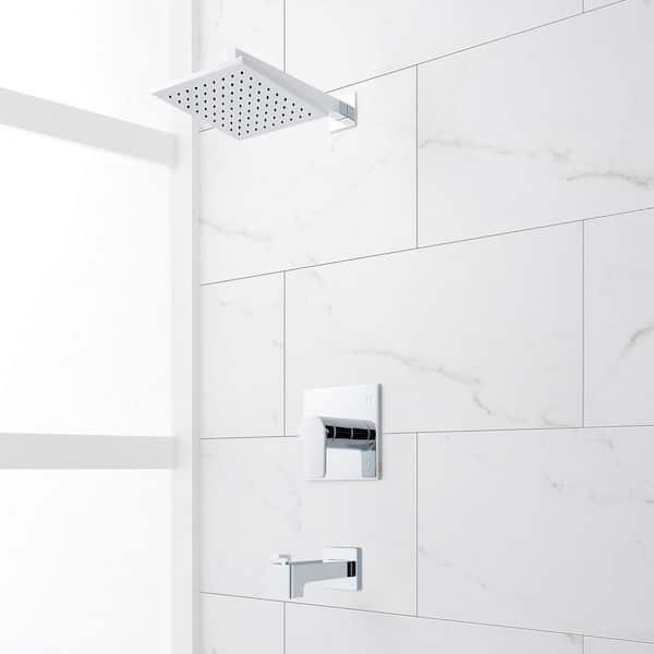 SIGNATURE HARDWARE Hibiscus Single Handle 1-Spray Shower Faucet 1.8 GPM with Pressure Balanced in. Chrome