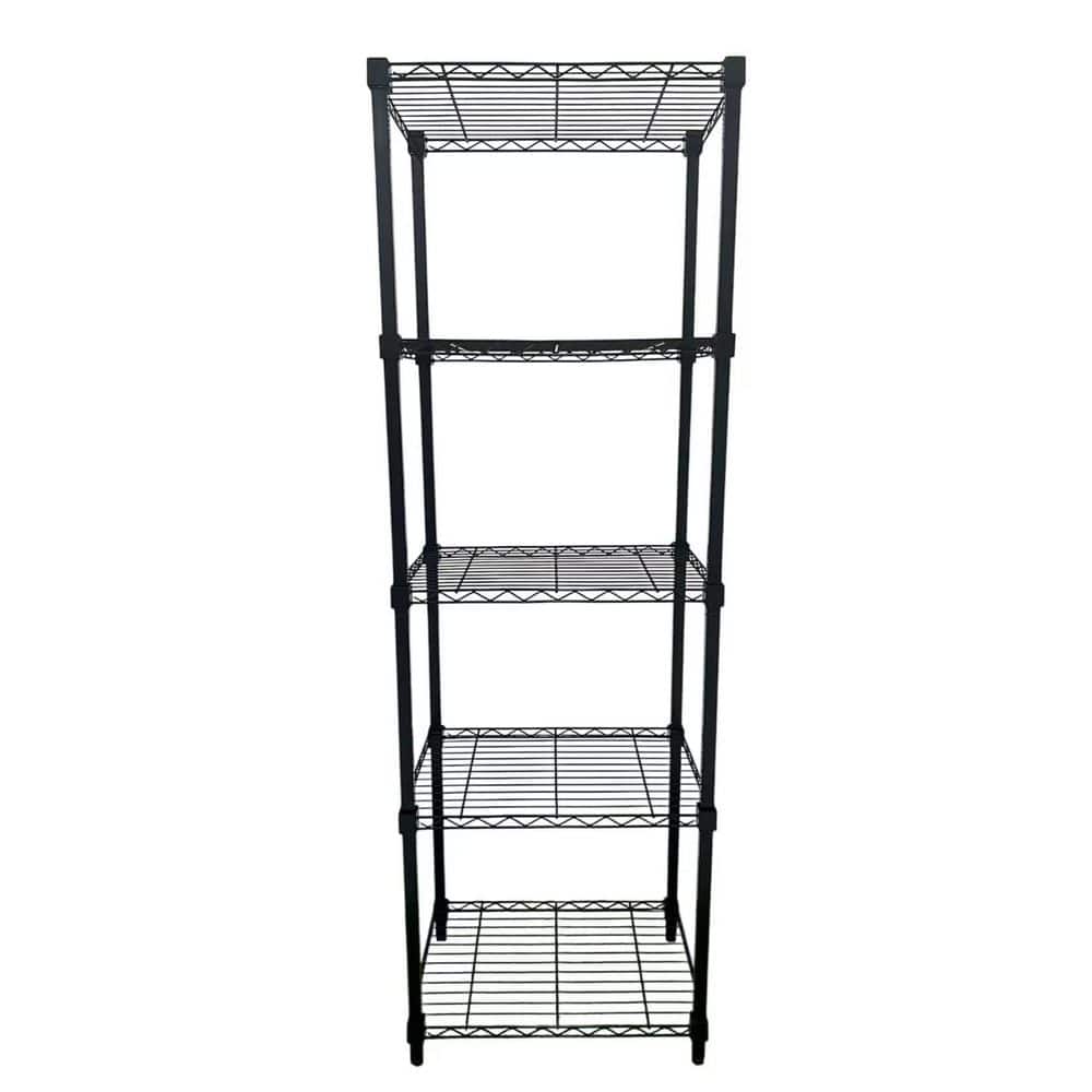 Wire Shelving Adjustable 5-Tier 24 in. W x 72 in. H x 16 in. D in. Black price history on PriceWatchPro