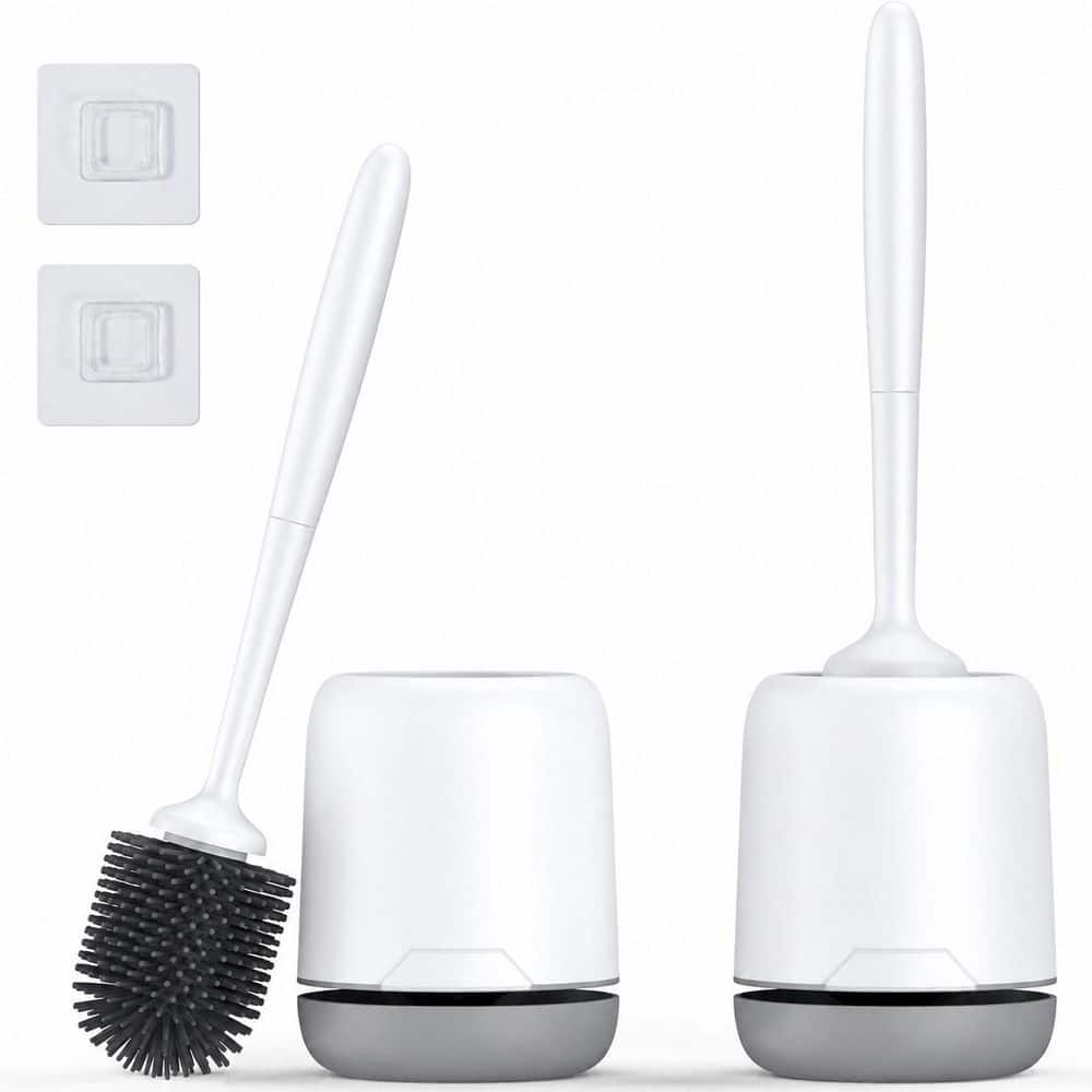 Toilet Brush and Holder 2 Pack Silicone Toilet Brush Set with Ventilated Holder Floor Standing Wall Mounted price history on PriceWatchPro