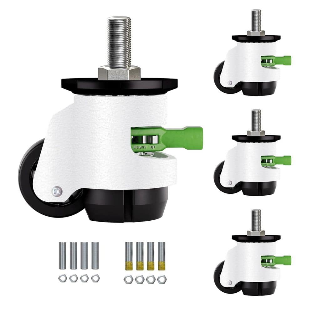 4-Pack White 3 in. Swivel Adjustable Leveling Casters Heavy Duty Load Capacity 2200 lbs. price history on PriceWatchPro