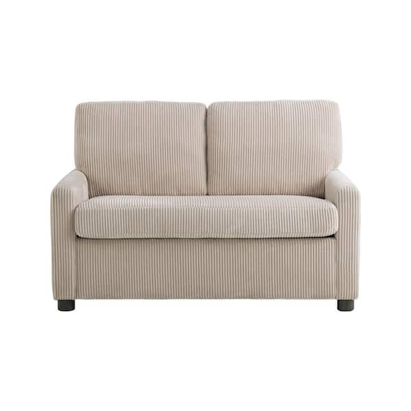 Serta Durham 53.5 in. Beige Polyester Twin Size Sofa Bed