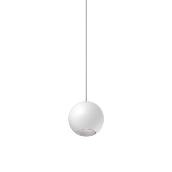 KUZCO Exo 2 in. 1 Light 7-Watt White Integrated LED Pendant Light