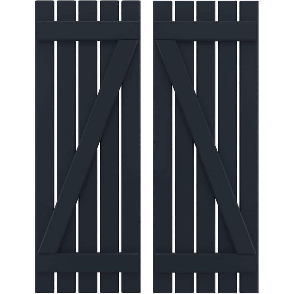 19-1/2 in. W x 33 in. H Americraft 5 Board Real Wood Spaced Board and Batten Shutters with Z-Bar Starless Night Blue price history on PriceWatchPro