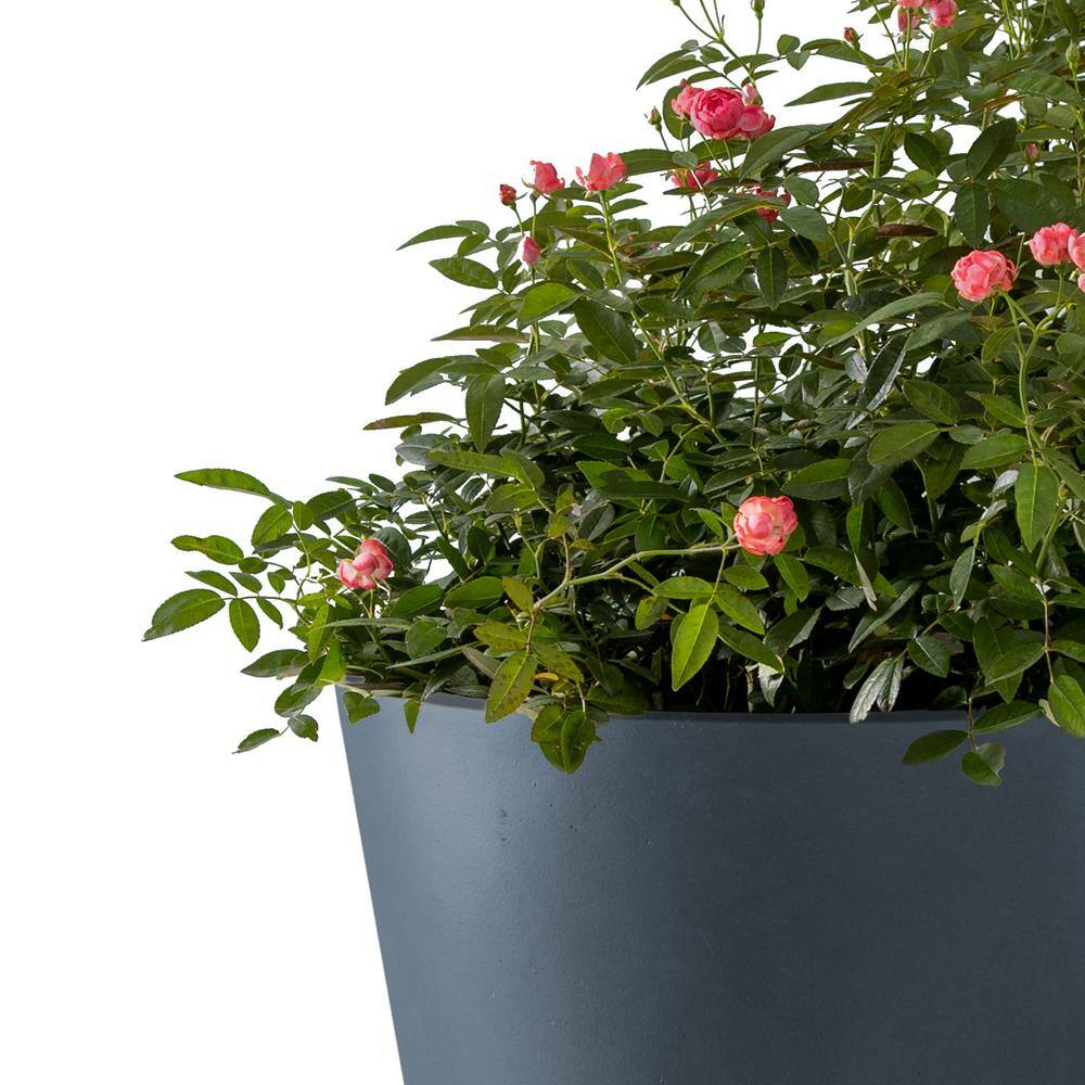Charcoal Concrete Indoor/Outdoor Round Planters Set of 3
