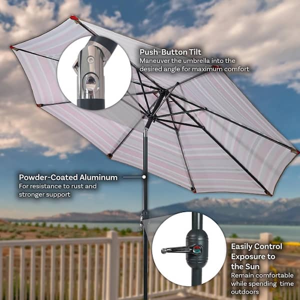 better homes & gardens patio umbrella Free Shipping! Better Homes & Gardens 9' Cabana Stripe Patio Umbrella, 9x9  ft, Crank Lift, 3-Position Tilt