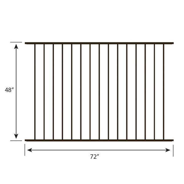 FORGERIGHT Newtown 4 ft. H x 6 ft. W Black Aluminum Pre-Assembled Fence Panel (5-Pack)