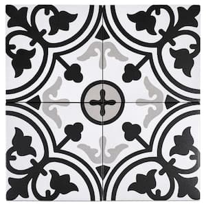 Bliss Gothic White/Gray/Black 8 in. x 8 in. Porcelain Matte European Floor and Wall Tile (10.76 sq. ft./Case)