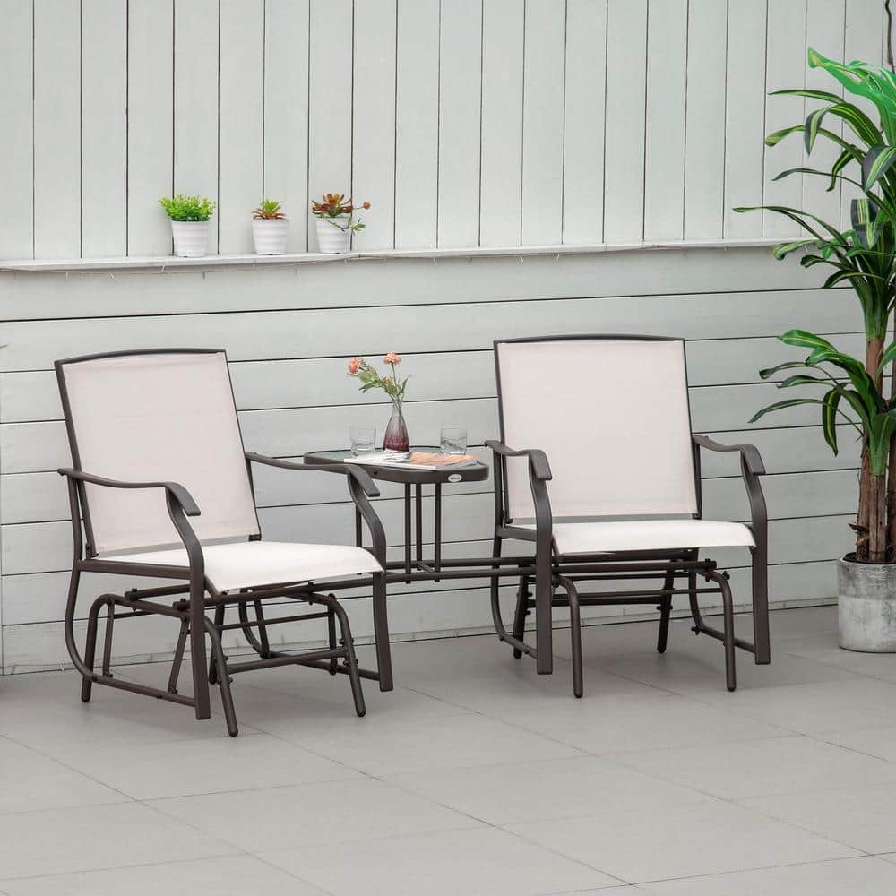Beige 3-Piece Metal Outdoor Bistro Set with Breathable Sling for Backyard, Garden, and Porch price history on PriceWatchPro