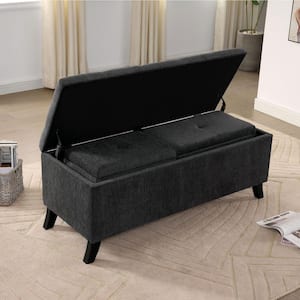 Frinch Gray Storage Bench with Ottoman (20 in. H x 50 in. W x 20 in. D)