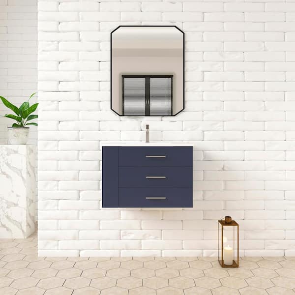HOMEVY STUDIO Rita 30.25 in. W Single Sink Wallmount Bath Vanity