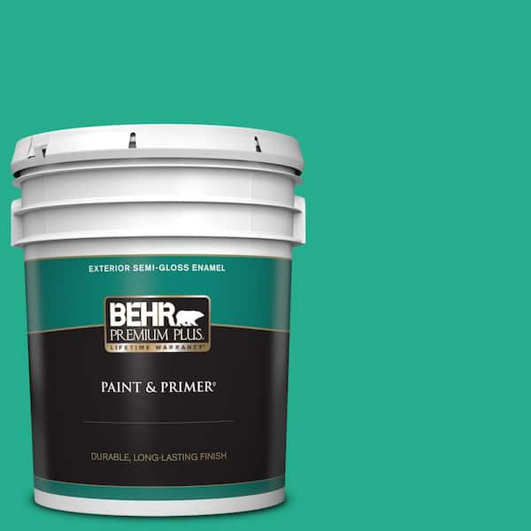 BEHR PREMIUM PLUS 5 gal. #P430-5 Enchanted Wells Semi-Gloss Enamel Exterior Paint & Primer