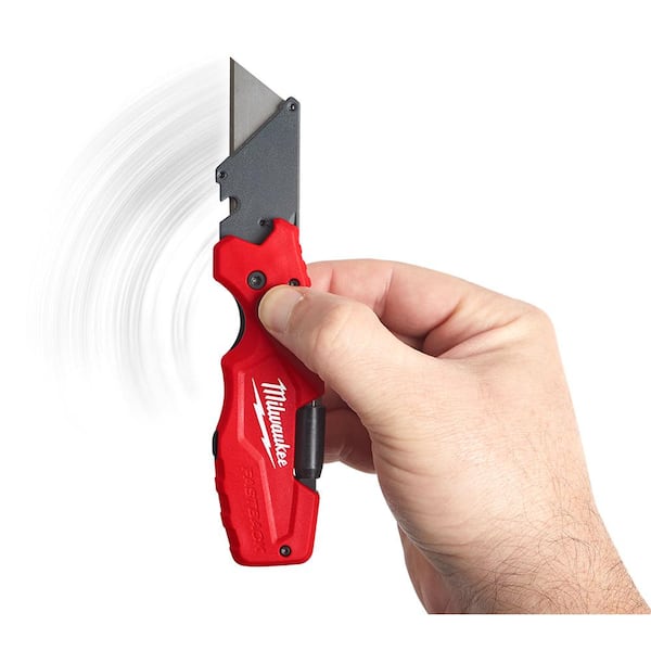 Milwaukee FASTBACK 6-in-1 Folding Knife with 3 in. Blade and General Purpose Utility Blades (50-Pack)