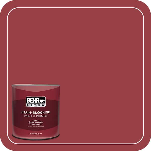 BEHR ULTRA 1 qt. #140D-7 Classic Cherry Extra Durable Flat Interior Paint & Primer