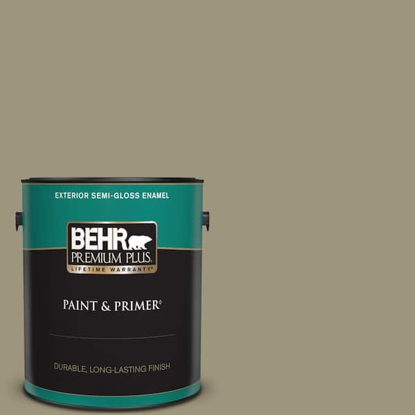 BEHR PREMIUM PLUS 1 gal. #760D-5 Shortgrass Prairie Semi-Gloss Enamel Exterior Paint & Primer